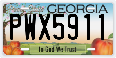 GA license plate PWX5911