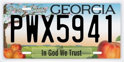 GA license plate PWX5941