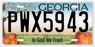 GA license plate PWX5943
