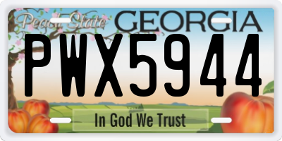GA license plate PWX5944