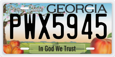 GA license plate PWX5945