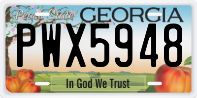 GA license plate PWX5948