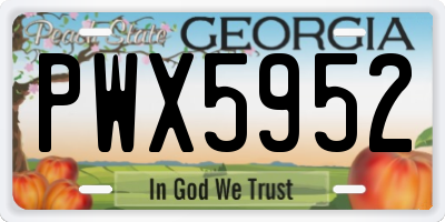 GA license plate PWX5952