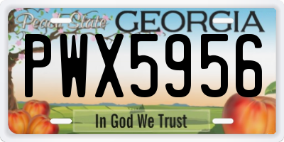 GA license plate PWX5956