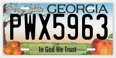 GA license plate PWX5963