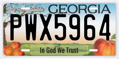GA license plate PWX5964