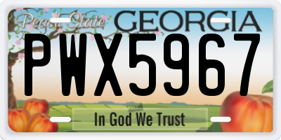 GA license plate PWX5967