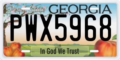 GA license plate PWX5968