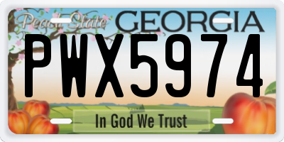 GA license plate PWX5974