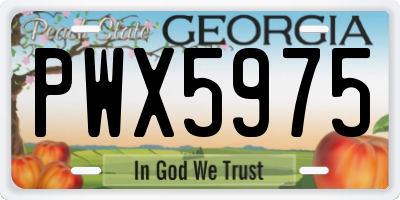 GA license plate PWX5975