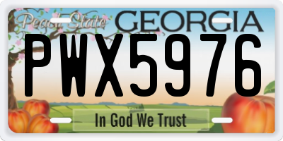 GA license plate PWX5976