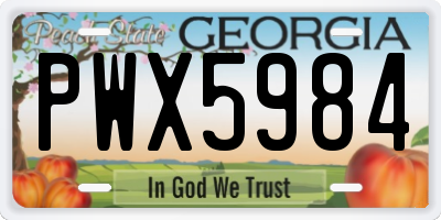 GA license plate PWX5984