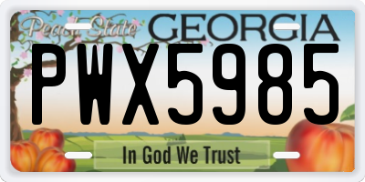 GA license plate PWX5985