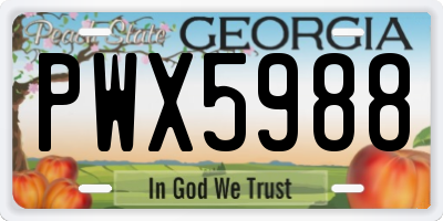 GA license plate PWX5988