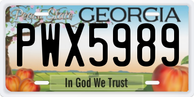 GA license plate PWX5989