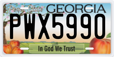 GA license plate PWX5990