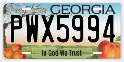 GA license plate PWX5994