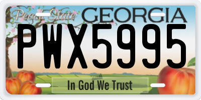 GA license plate PWX5995