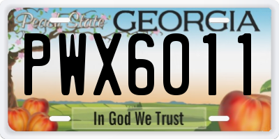 GA license plate PWX6011