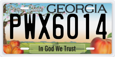 GA license plate PWX6014