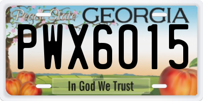GA license plate PWX6015