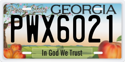 GA license plate PWX6021