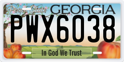 GA license plate PWX6038