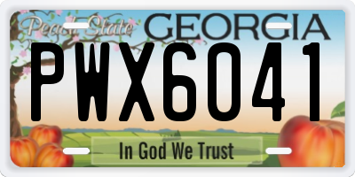 GA license plate PWX6041