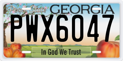 GA license plate PWX6047