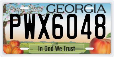 GA license plate PWX6048