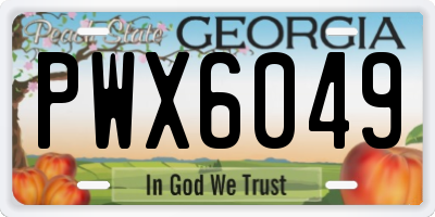 GA license plate PWX6049