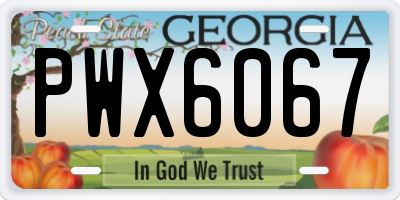 GA license plate PWX6067