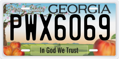 GA license plate PWX6069