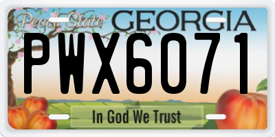 GA license plate PWX6071