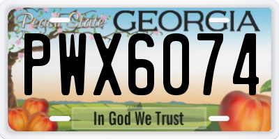 GA license plate PWX6074