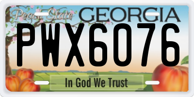 GA license plate PWX6076