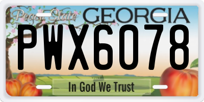 GA license plate PWX6078