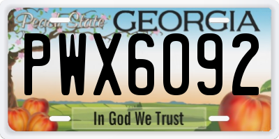 GA license plate PWX6092