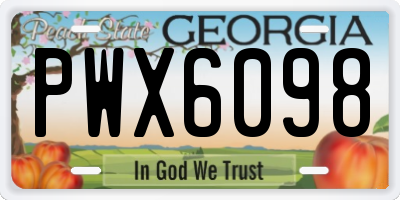 GA license plate PWX6098