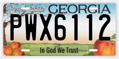 GA license plate PWX6112