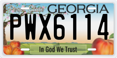 GA license plate PWX6114
