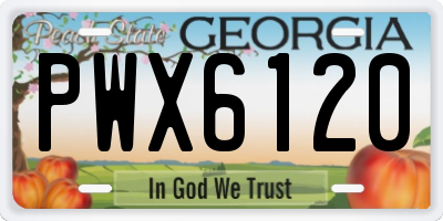 GA license plate PWX6120