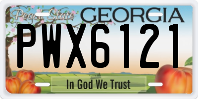 GA license plate PWX6121