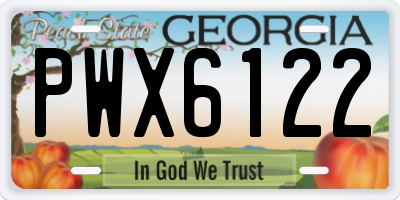 GA license plate PWX6122