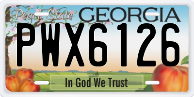 GA license plate PWX6126