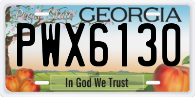 GA license plate PWX6130
