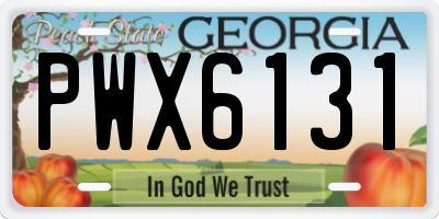 GA license plate PWX6131