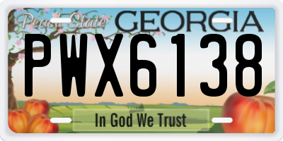 GA license plate PWX6138