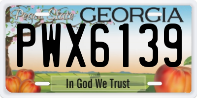 GA license plate PWX6139