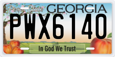GA license plate PWX6140